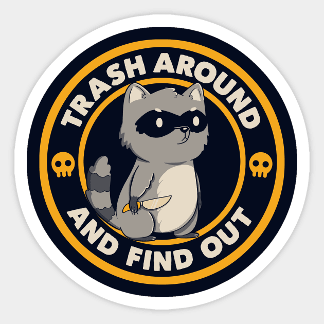 Trash Around Raccoon by Tobe Fonseca Sticker by Tobe_Fonseca